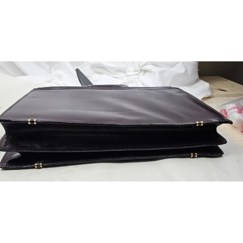 Mens Genuine Leather Briefcase‎ Dark Brown Classic Business Travel Laptop Bag